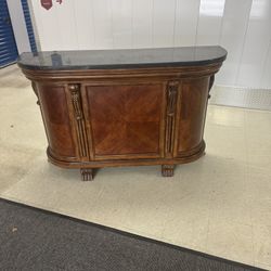 Wood Bar With 2 Stools 