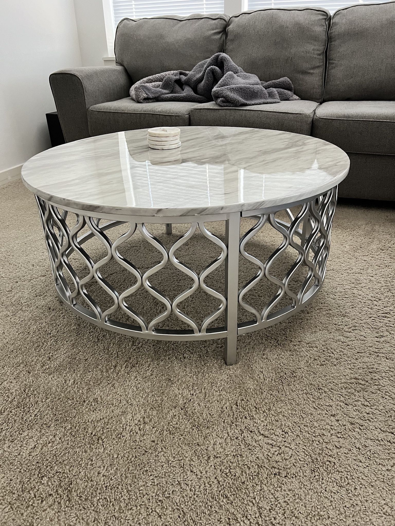 Faux Marble Coffee Table 