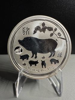 2019 Australia Year of the Pig 1 oz .9999 Silver Coin