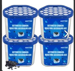 Moisture Absorber Boxes with Activated Charcoal 4 Pack
