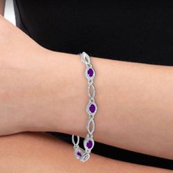 Amethyst Bracelet 7” 925 Sterling Silver From Kay jewelers