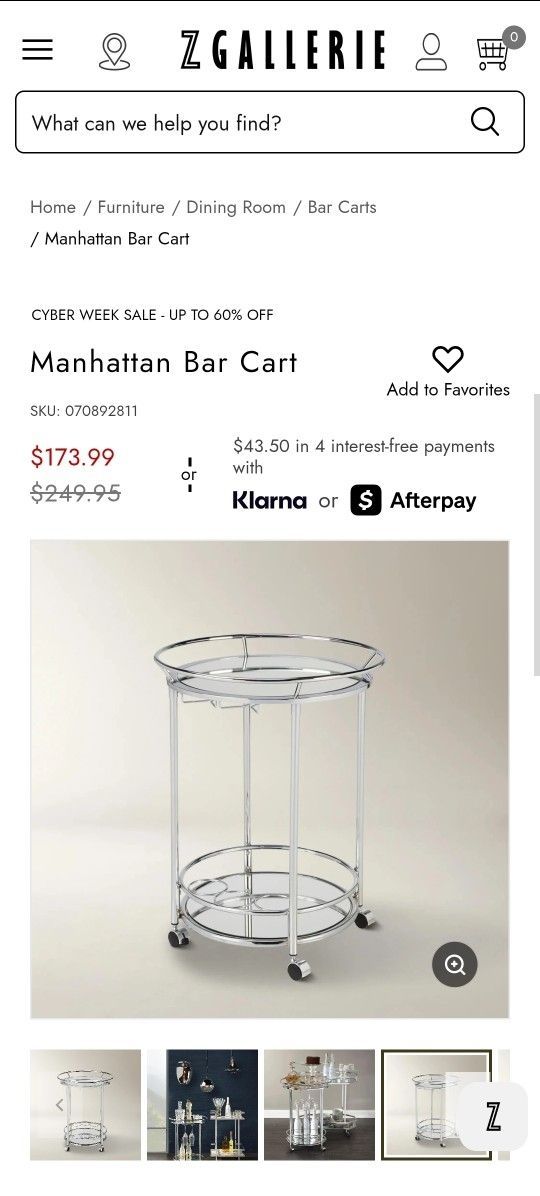 Z Gallery Bar Cart