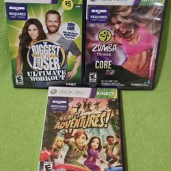 Xbox 360 Kinect Exercise & Play Game Bundle 