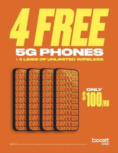 4 Lines x $100 Monthly With Unlimited Service 