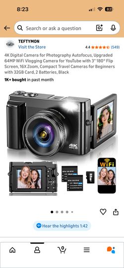 Brand New Unopened 4k Vlogging Wifi Camera 