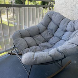 Steel Rocking Chair With Cushion