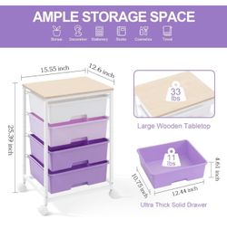 Purple trolley utility cart
