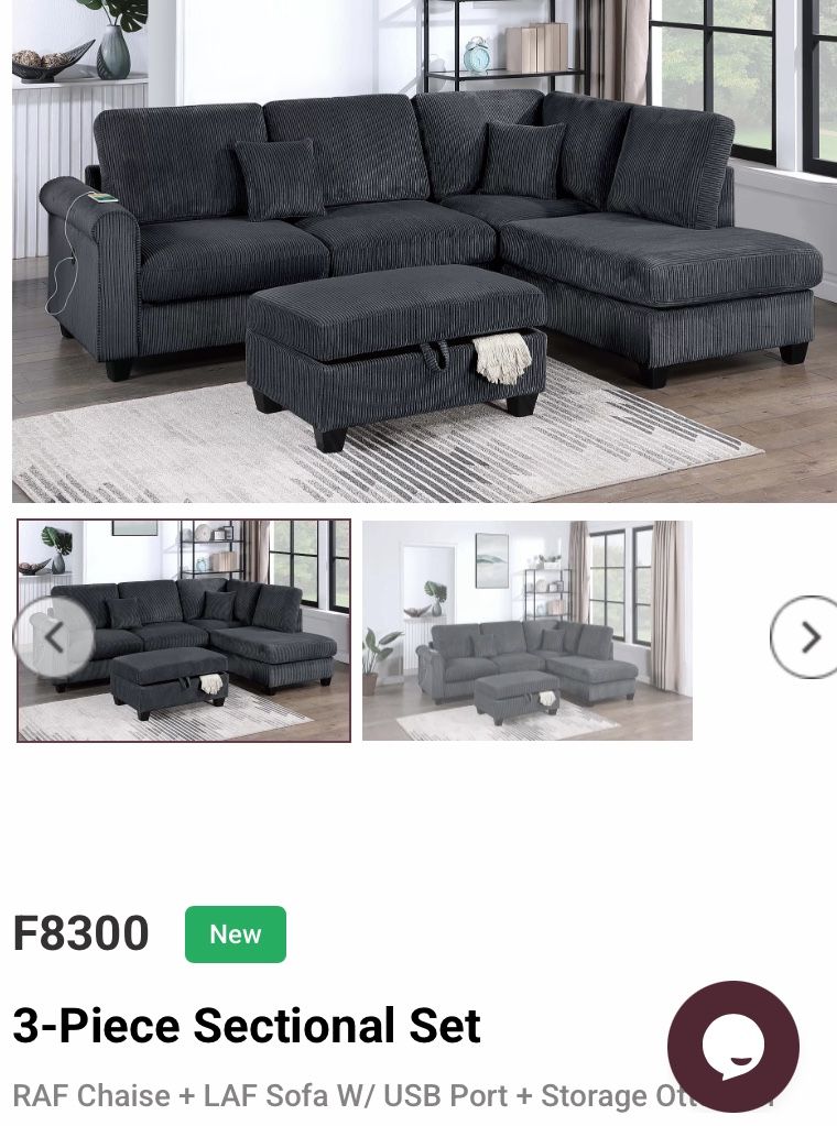 Brand New Sectionals Starting At $750 For 3-pc.