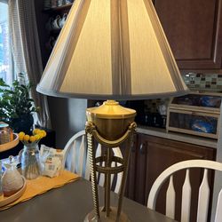 Mid Century Solid Brass Lamp Lion Head  Works