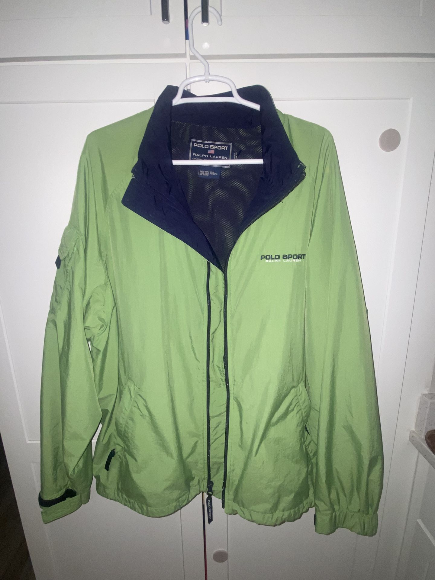 Vintage 1992 Polo Sport Ralph Lauren Sz XL Lime Green Windbreaker