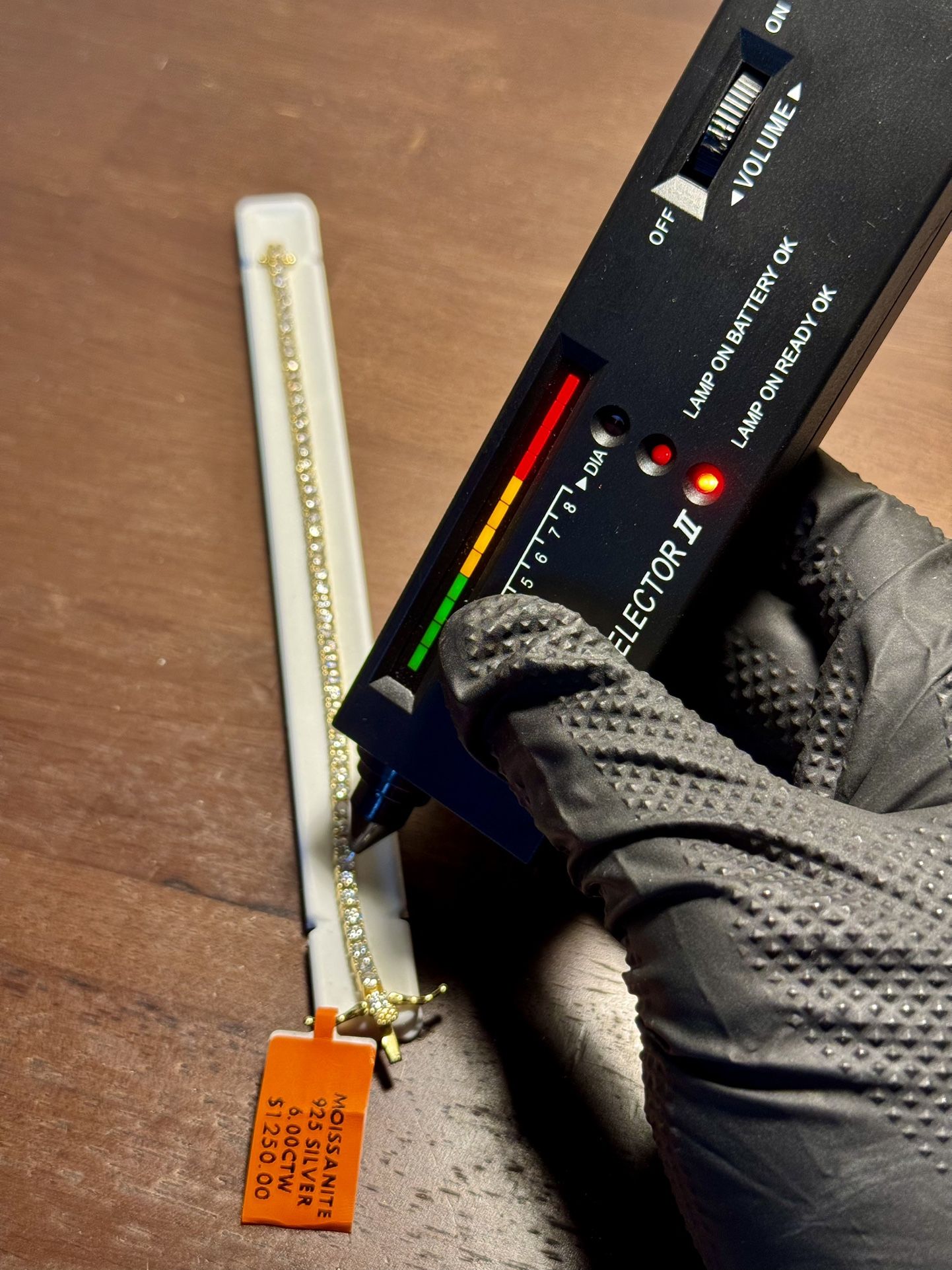 7" 3mm moissanite 6 carat 18k honey gold over 925 silver (Vermeil) tennis bracelet