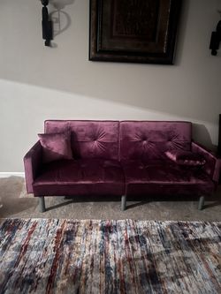 Purple Velvet Sleeper Sofa