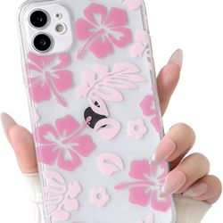 Hibiscus iPhone 11 Case – Clear Pink Floral
