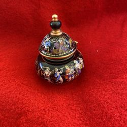 Vintage Black Made In Greece Greek 24k Gold Ceramic Oil/Perfume Collectibles Read Description (4 available)