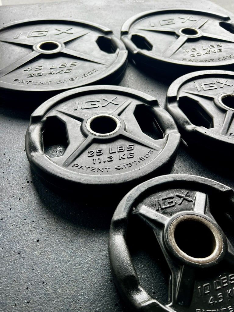 Rubber Coated Olympic Weights For Home Gym Weight Set