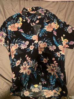 Hawaiian Floral Button Down Shirt Medium