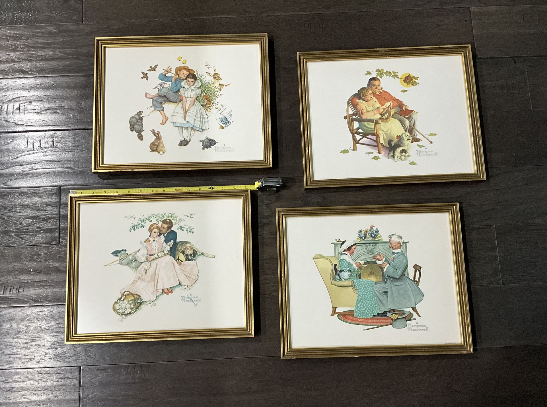 Vintage Norman Rockwell Litho Framed ‘Four Ages of Love’ Set