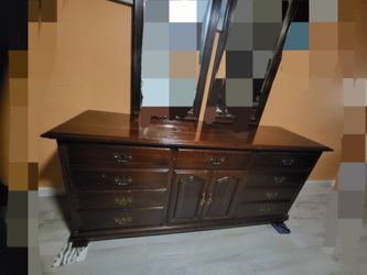 Large Dressing table, Pure Wood with double Mirror