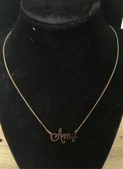 Gold pleated name necklaces