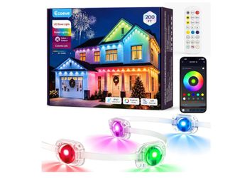Permanent Outdoor Lights for House, 200ft RGB+IC Christmas LED Light
App & Remote Control with Guest Mode, 16 Million Colors, 50+ Scenes, Music Sync,