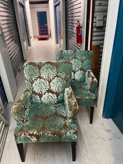 2 high back armchairs