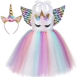 Tutu Dreams 3pcs Sequin Unicorn Dress with Wings and Headband for Girls 