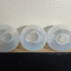 3 Iridescent Crackle Art Glass Decorative Sphere Hollow Sealed Orb Modern Decor