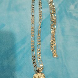 Gold Plated Chain With Heart Pendant