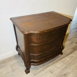 Vintage Dark Wood Curved Dresser Chest of Drawers