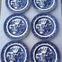 Johnson Bros Willow Blue Dinner Plates Set of 6 – England