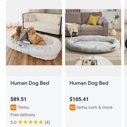 Human Dog Bed Large - New In Box