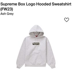 Size Medium Brand New Supreme Box Logo Hooded Sweatshirt - Ash Grey 