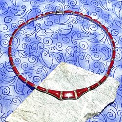 Estate Sterling Taxco .950 Panel Necklace