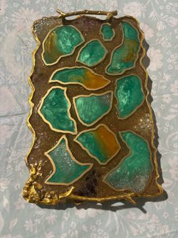Resin art jewelry tray