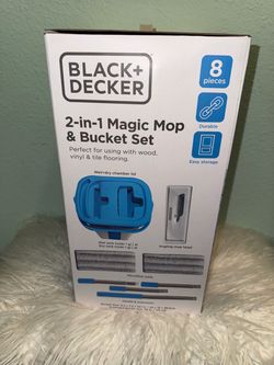 BLACK+DECKER 2-in-1 Magic Mop & Bucket Set, 8-Piece