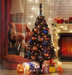 New inbox Halloween 4 foot tree black with lights