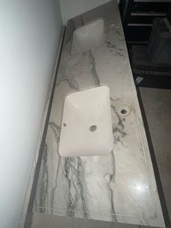 69” Granite bathroom vanity top with dual sinks