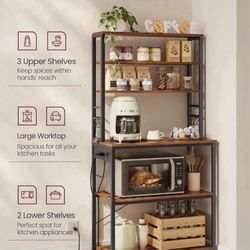 Farmhouse Shelves / Rack with Storage and Outlet 