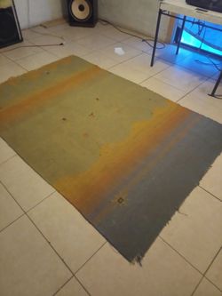 Vintage Hand-Knotted Wool Gabbeh Rug - Sunset Landscape