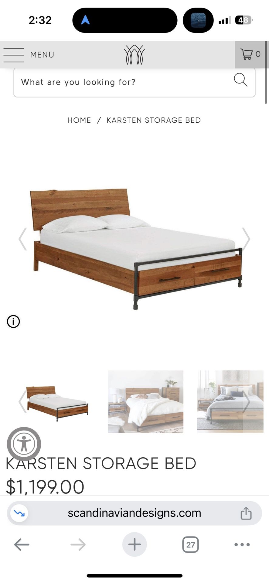 Queen Karsten Storage Bed - Great Condition With drawers