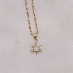  Star Of David Lucky Charm 14k Gold