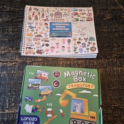 Preschool Bundle Sticker Book And Magnetic Puzzle Board