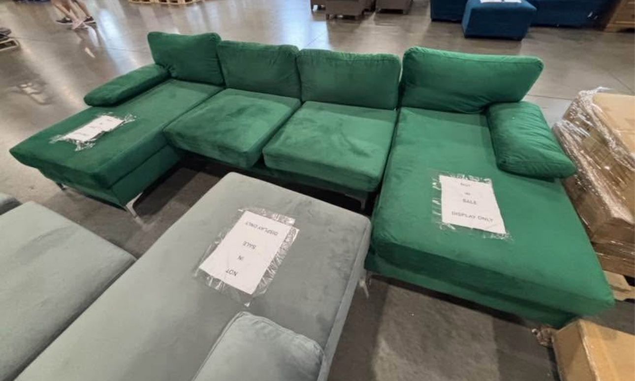Green Sectional Sofa Couch 