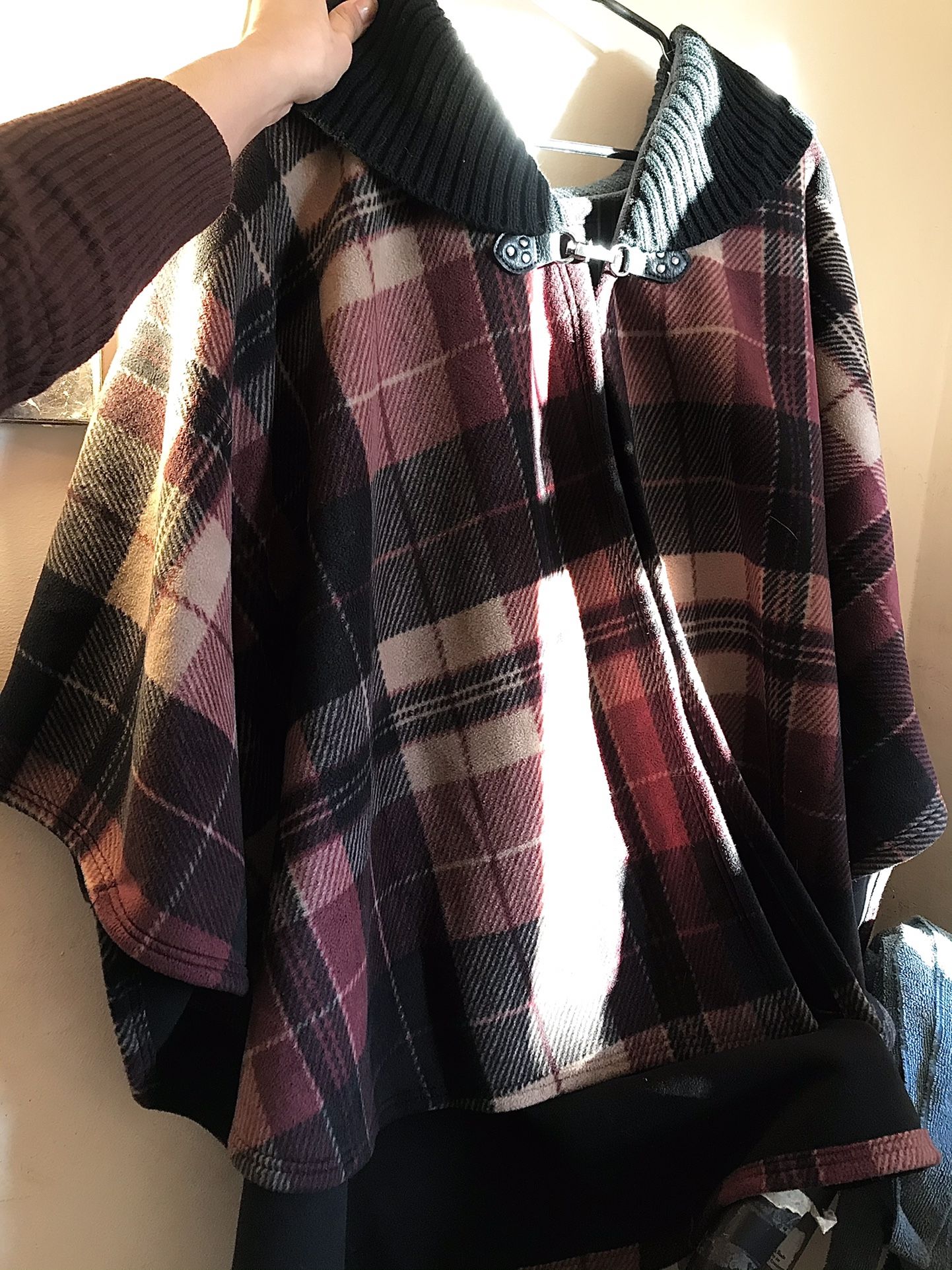Plaid Winter Poncho