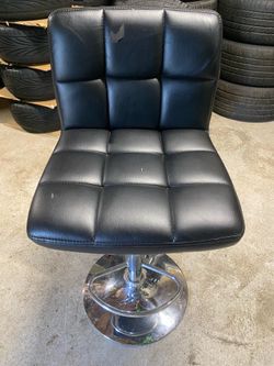 Black Faux Leather Swivel Bar Stool