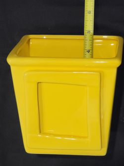 Yellow Ceramic Square Picture Planter Vase Pot