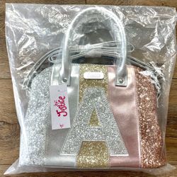 New! Justice Glitter Tote Bag With Shoulder Strap