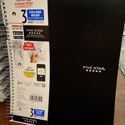 NEW Five Star 3-Subject Notebooks 150 Sheets College Ruled – Bulk Deals Available