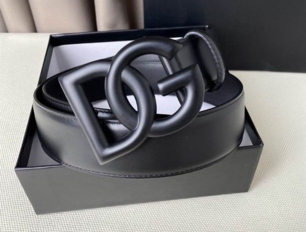 Dolce & Gabbana Men's Leather Belt with DG Logo Buckle - Made in Italy - 100cm / 40 Inches