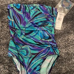 One Piece Bandeau Swimsuit, NWT